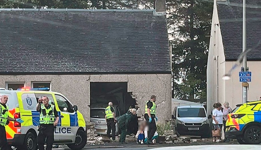 Van crashes into house in Fife, causing evacuation and road closure