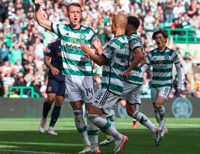 Celtic crush Dundee to keep up pressure on Rangers