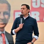 Anas Sarwar speaking at a rally