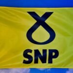 Scottish flag and SNP logo