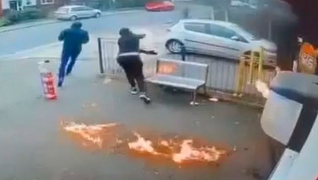 masked thugs petrol attack Scots shopkeeper crime scene