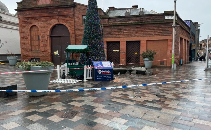 Glasgow pedestrian zone accident seating damage