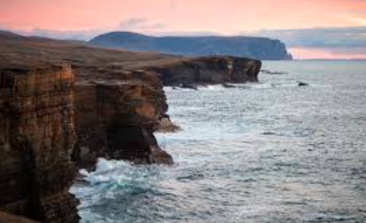 Scotland winter beach Orkney waves December