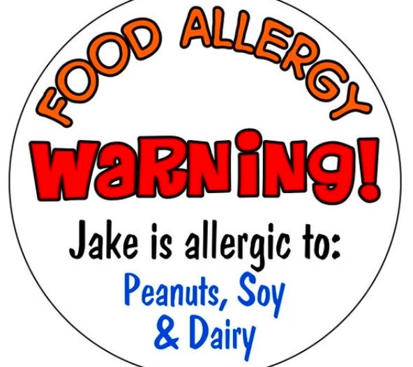 food allergy warning labels