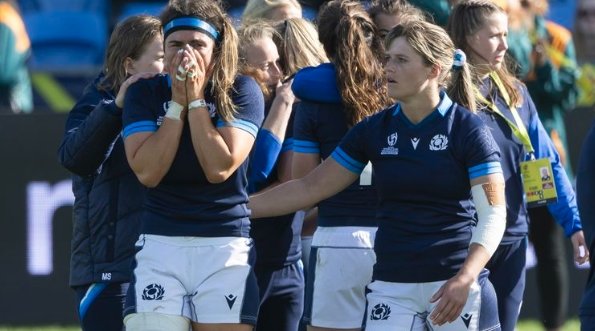 Scotland women's rugby team match celebration