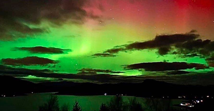 northern lights over Scotland night sky