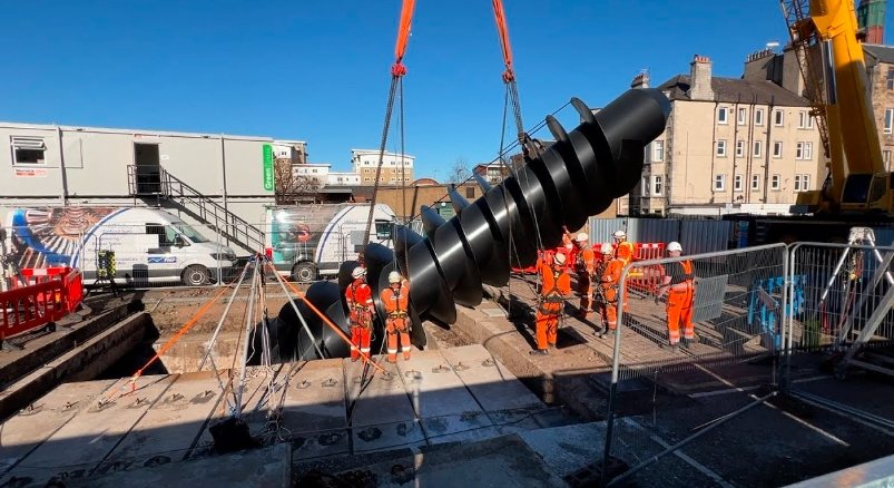 Edinburgh underground screw pump installation