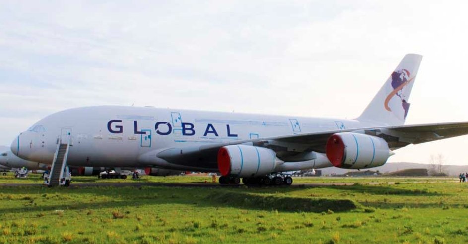 Global Airlines, A380 flight, Glasgow to New York