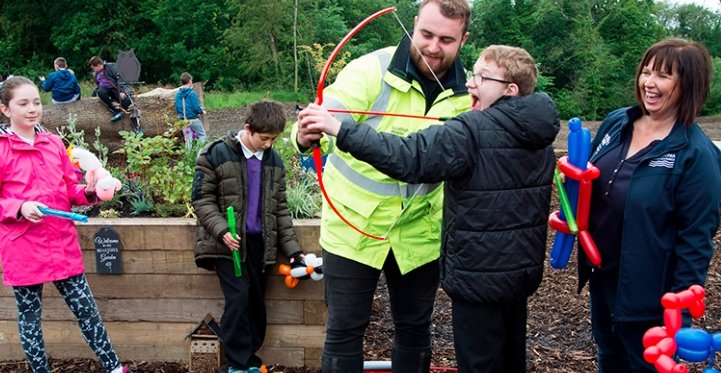 Scottish volunteers helping at a community event