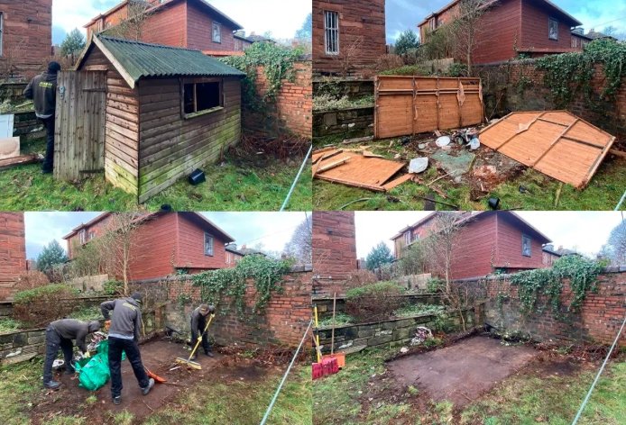 garage demolition Glasgow, shed removal Scotland