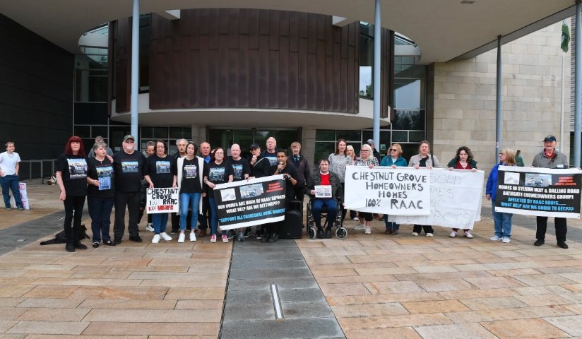 raac ex-council homes scotland protest edinburgh