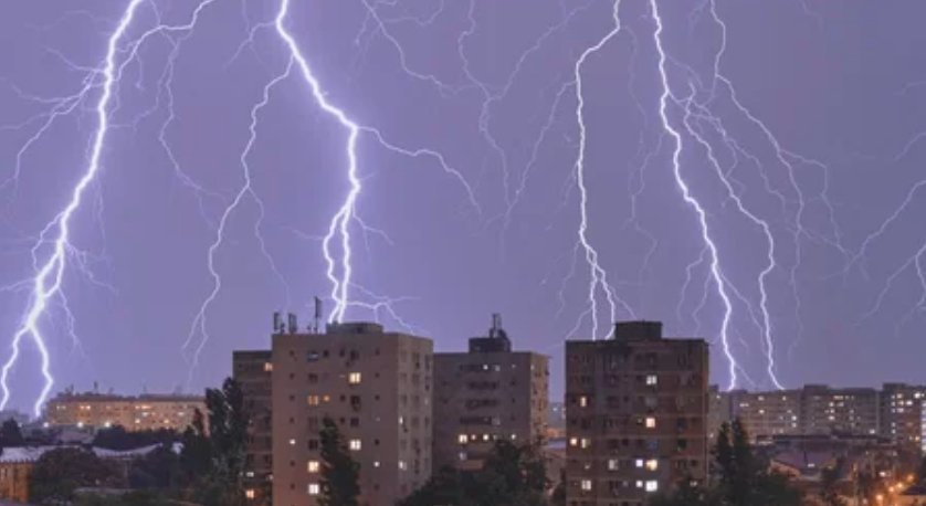 thunderstorm over glasgow city skyline