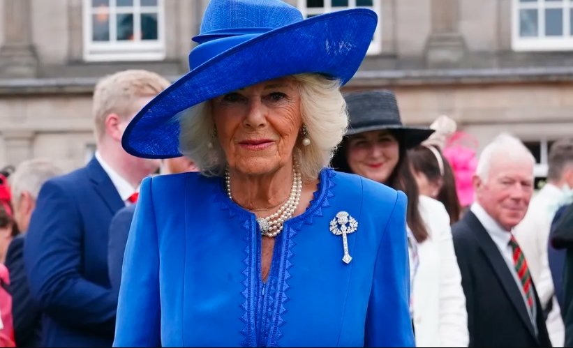 Queen Camilla Diamond Thistle Brooch Holyroodhouse Garden Party