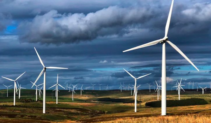 Scotland wind turbines electricity pylons