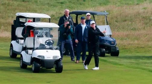 Trump Turnberry golf course, Trump cheating golf video