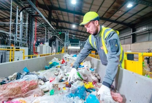Scotland recycling plant, plastic waste processing