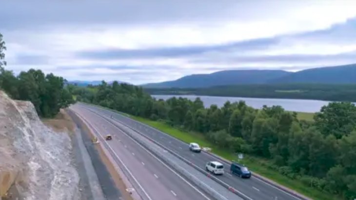 A9 road Scotland mountains