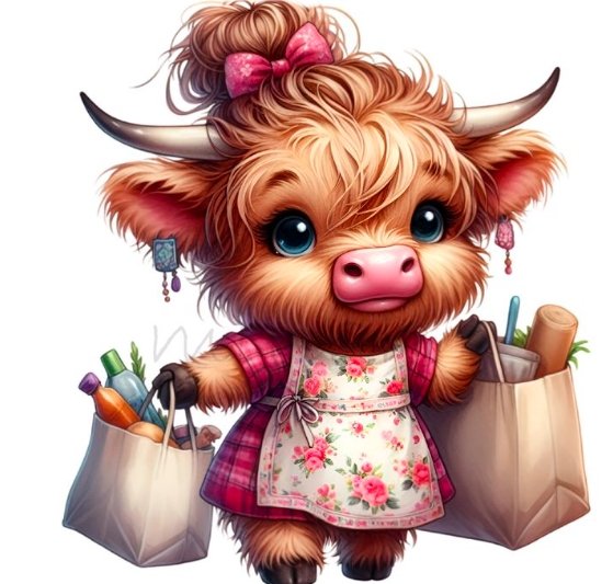 cute cartoon highland cow bag