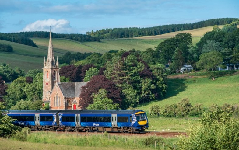 scotland train landscape