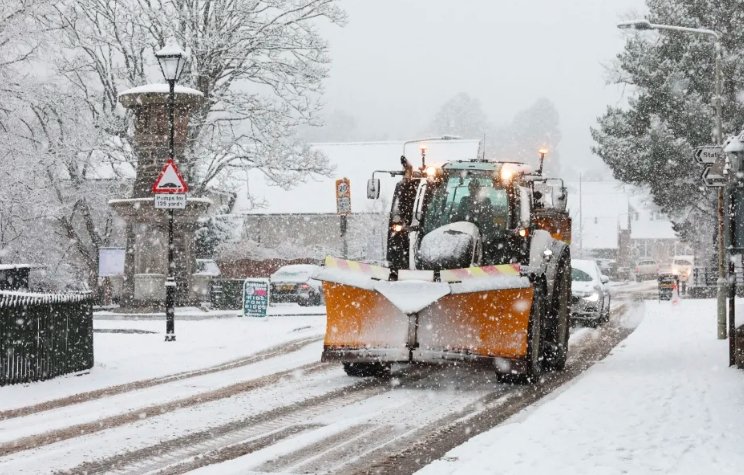 snow covered roads Scotland