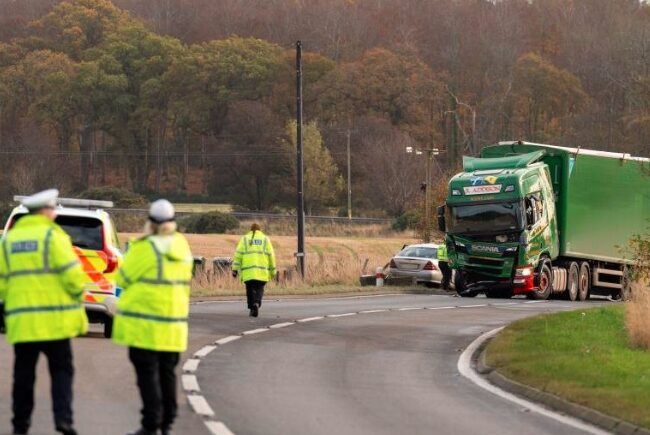 A96 Crash Shuts Down Road Near Inverness Airport