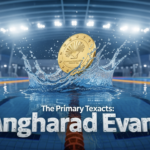 A viral, hyper-realistic YouTube thumbnail with a dramatic aquatic atmosphere. The background is the iconic Tollcross International Swimming Centre pool in Glasgow under bright competition lighting with rippling Scottish blue water and subtle Saltire reflections. The composition uses a powerful low-angle shot to focus on the main subject: a gleaming gold Commonwealth Games medal floating just above the water surface with massive splash effects. The image features massive 3D typography with strict hierarchy: The Primary Text reads exactly: 'Angharad Evans'. This text is massive, the largest element in the frame, rendered in liquid chrome with water droplet effects to look like a high-budget 3D render. The Secondary Text reads exactly: 'Glasgow 2026 Bound'. This text is significantly smaller, positioned below the main text with a bold white outline and electric blue glow border to contrast against the background. Make sure text 2 is always different theme, style, effect and border compared to text 1. The text materials correspond to the story's concept. Crucial Instruction: There is absolutely NO other text, numbers, watermarks, or subtitles in this image other than these two specific lines. 8k, Unreal Engine 5, cinematic render