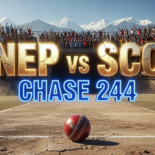 Scotland Post 243/8, Nepal Face Chase of 244 at Kirtipur