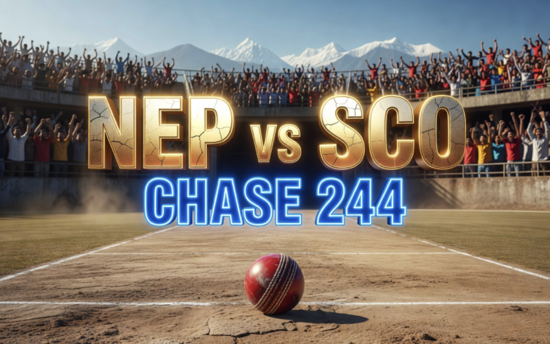Scotland Post 243/8, Nepal Face Chase of 244 at Kirtipur