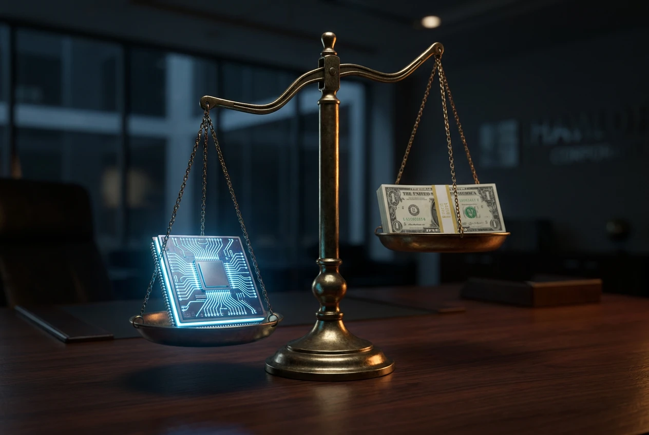 AI compute costs surpassing employee payroll slow corporate job cuts in 2026.