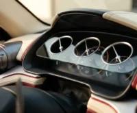 Ferrari Luce Samsung OLED dashboard with stacked HIAA layered binnacle and physical needles.