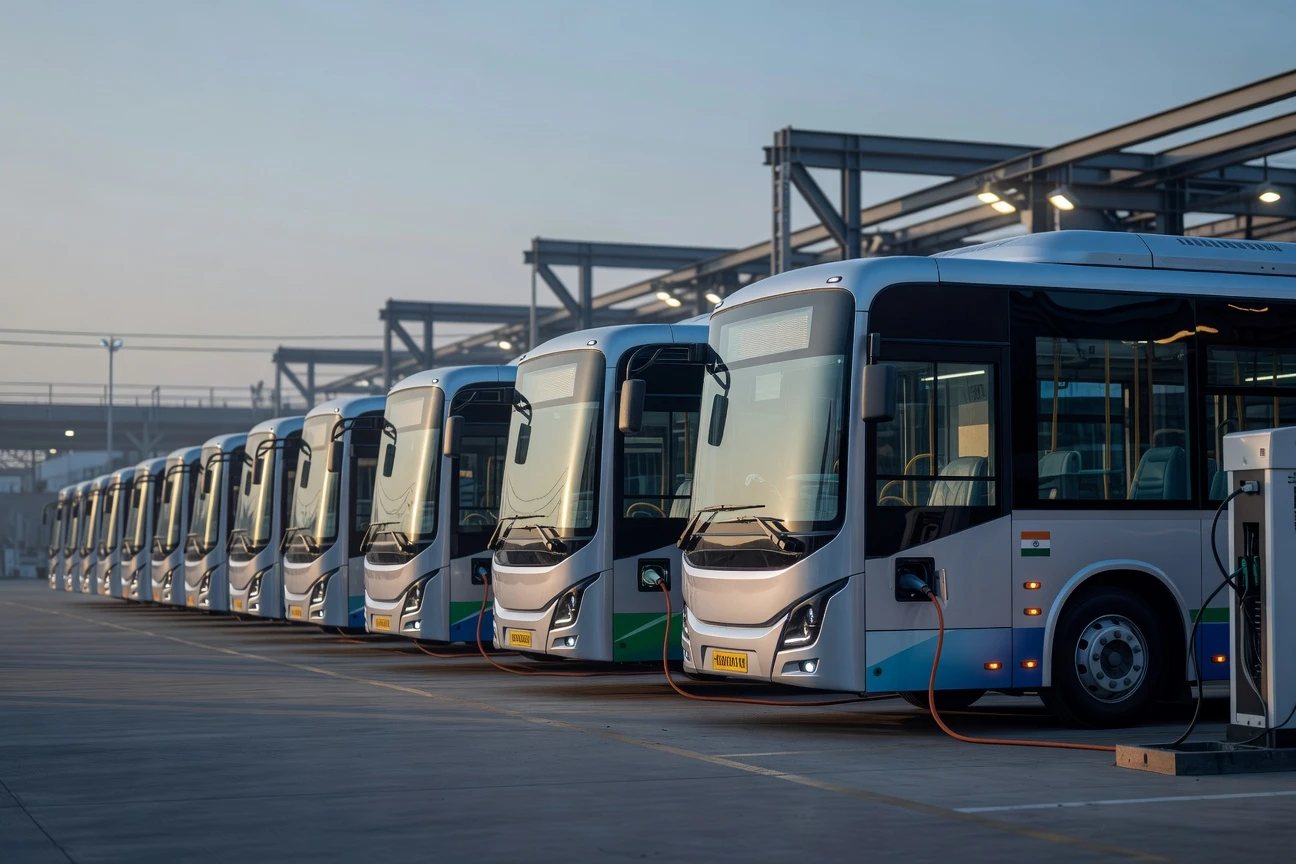 India $1 billion electric bus aid plan boosts JBM Auto Olectra Ashok Leyland shares.