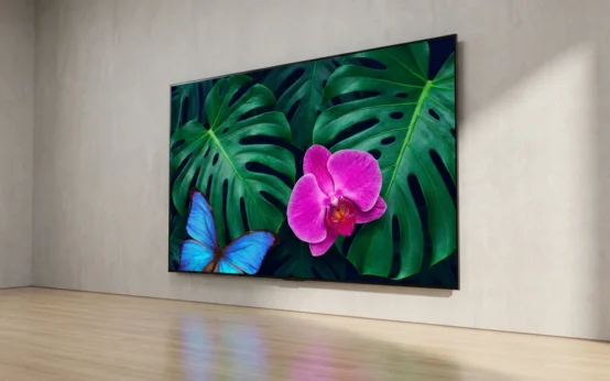 Samsung Micro RGB TV 130-inch R95H wall-mounted with full BT.2020 colour gamut.