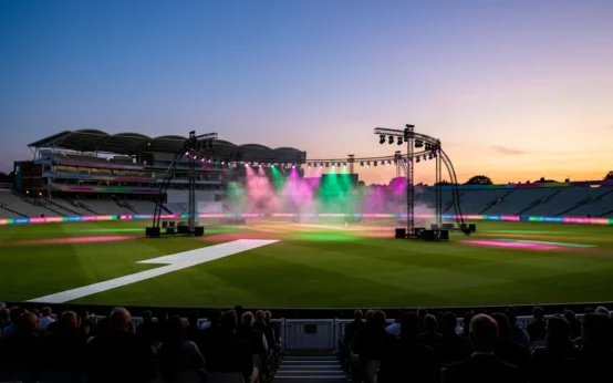 Wicked cast opening ceremony Edgbaston for ICC Women's T20 World Cup 2026.