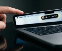 Apple touchscreen MacBook Pro Dynamic Island close-up