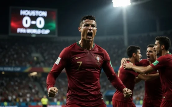 Cristiano Ronaldo Portugal celebration goal against Uzbekistan