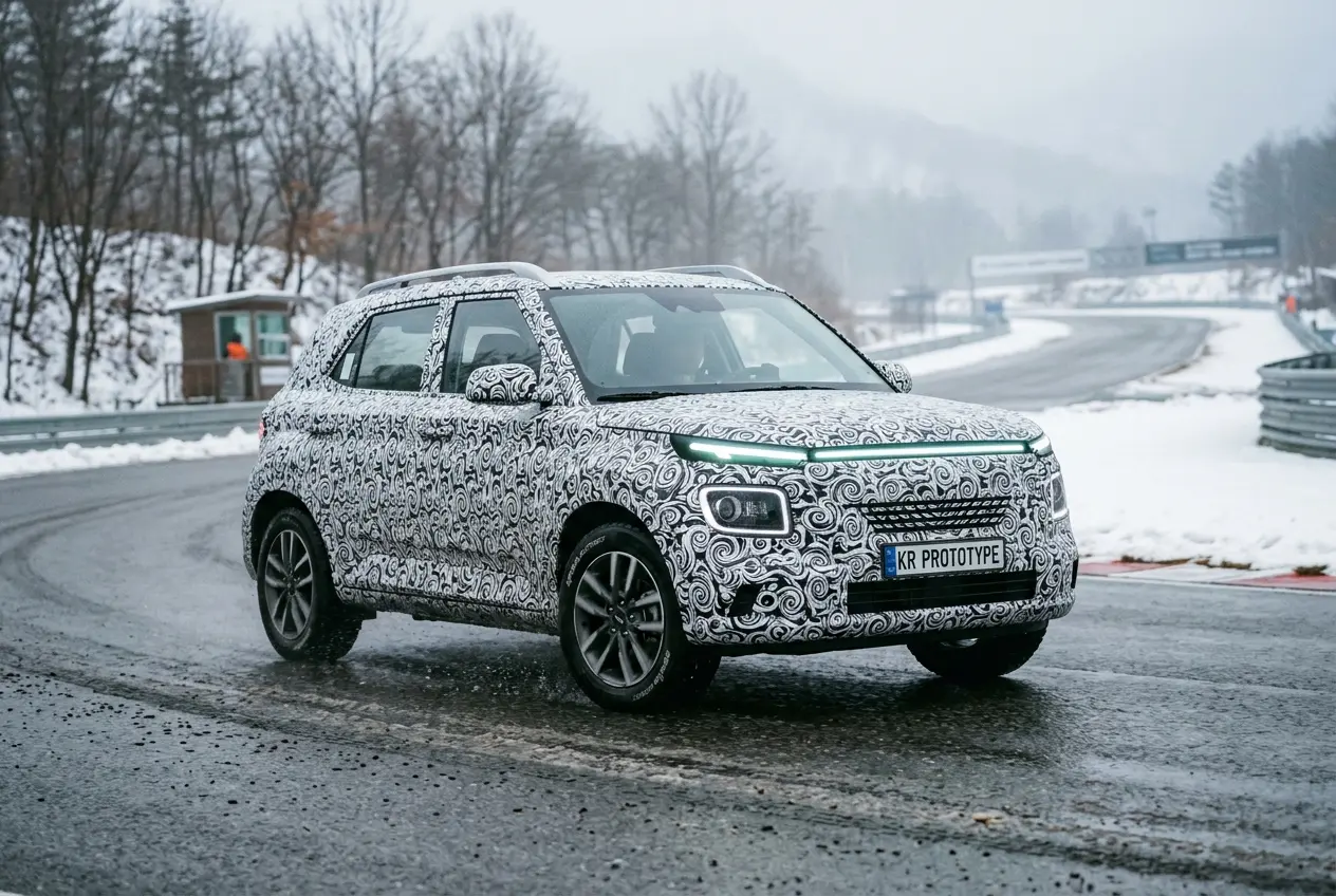 Hyundai HE1i sub-4m electric SUV spy shots