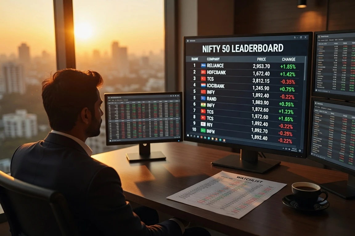 Indian stocks to watch list on NIFTY trading monitors at dawn