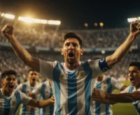 Messi World Cup all-time goal record celebration