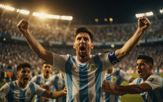 Messi World Cup all-time goal record celebration