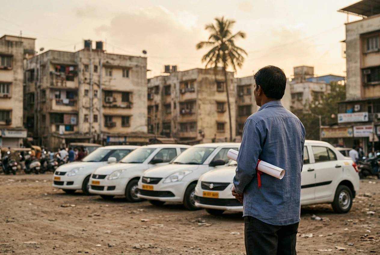 Mumbai cab driver with engineering degree earning two lakh monthly from car fleet.