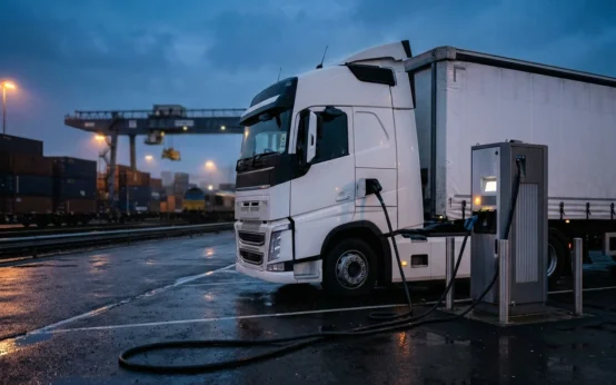 Scotland first megawatt charging hub powers electric HGV trucks in Coatbridge.