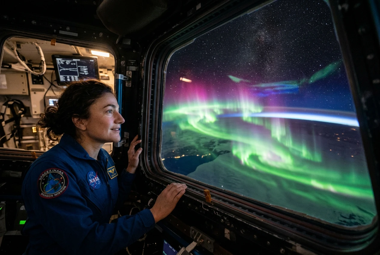 Southern Lights timelapse from SpaceX Dragon by Jessica Meir