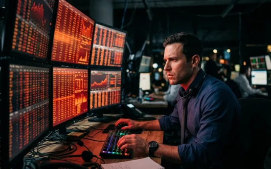 Wall Street futures trader watching CPI inflation data