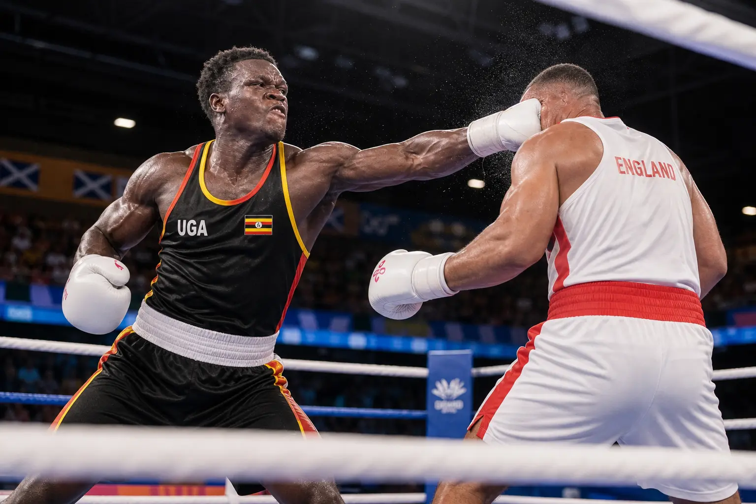 Aziz Abdul Idi Amin grandson boxing Commonwealth Games Glasgow quarterfinal