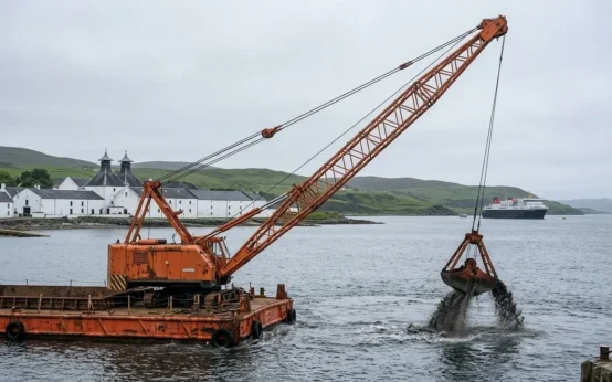CMAL Port Ellen ferry terminal dredging works begin on Islay