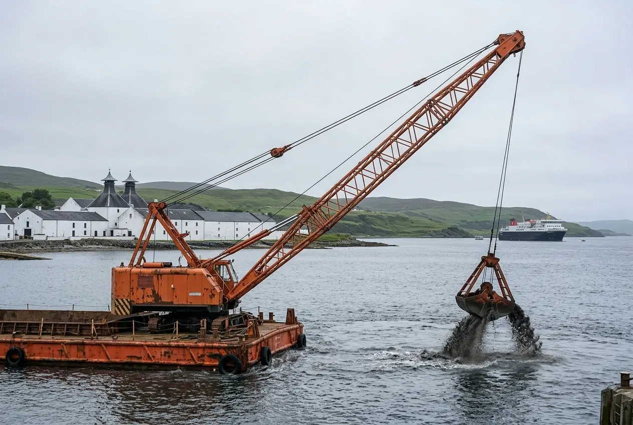 CMAL Port Ellen ferry terminal dredging works begin on Islay