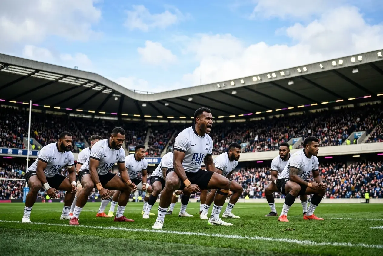 Fiji Flying Fijians Cibi challenge before Scotland Murrayfield Test