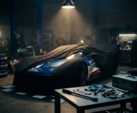 Ford Hypercar 5.4-liter Coyote V8 reveal under cover in workshop