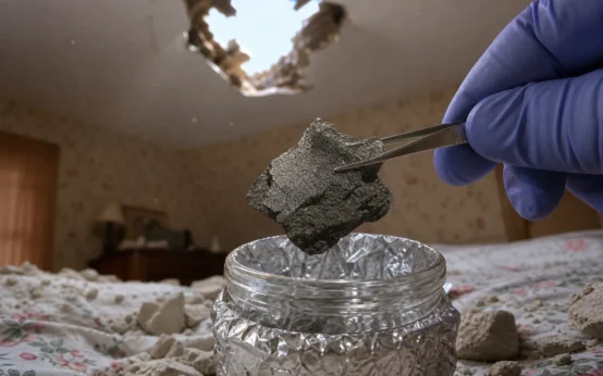Hillsborough meteorite fragment preserved by New Jersey homeowner in glass jar