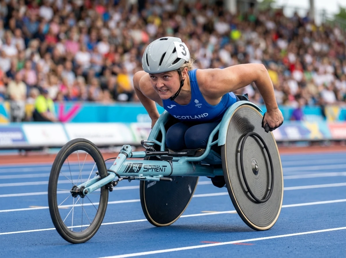 Melanie Woods wheelchair T54 1500m Commonwealth Games record Glasgow